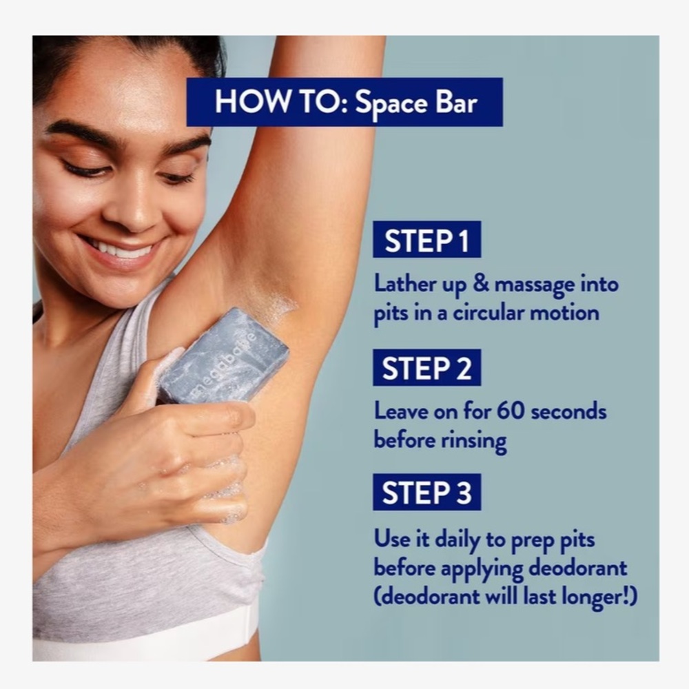 5 for 25⚡️Megababe Space Bar Detoxifying Charcoal Underarm Bar 36g - Picture 4 of 6
